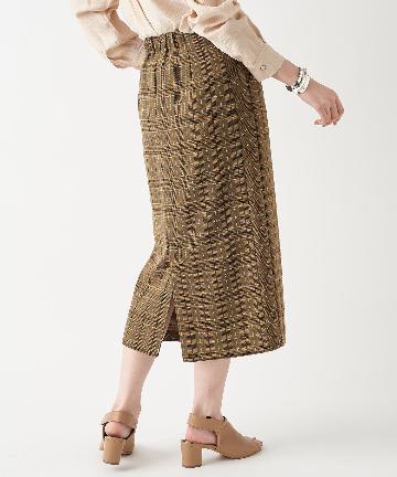 【《スタイルアップが叶う》手洗い可】サイドバイヤスチェックナロースカート