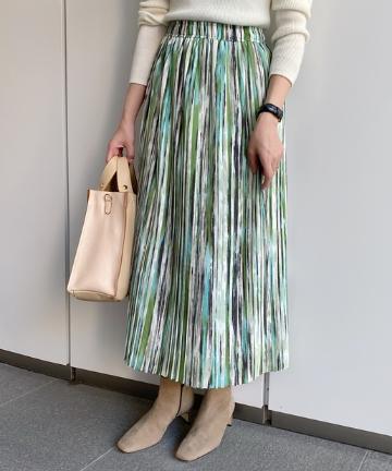 プリントプリーツスカート