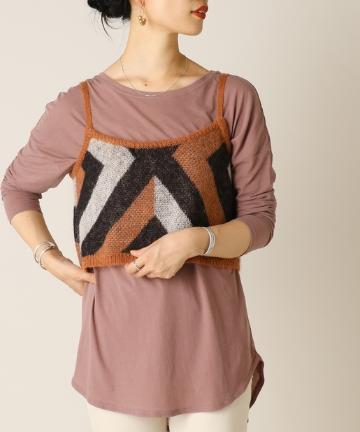 モヘヤ混ジャガードニットビスチェ