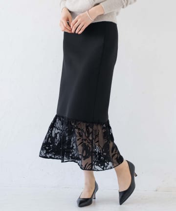 シアーコンビニットスカート