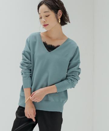 【WEB限定】レースキャミ付きニット