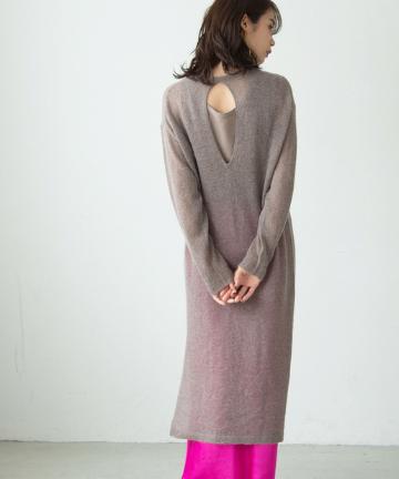 アルパカ混シアーニットワンピース