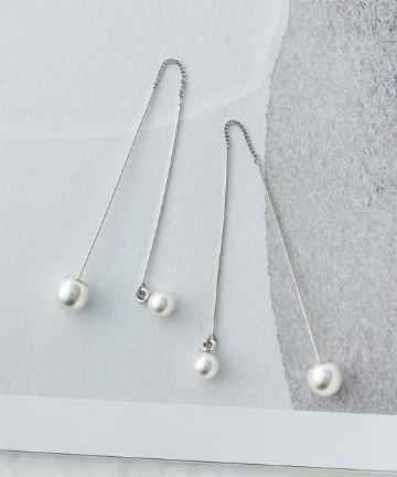 パール＆スティックロングピアス