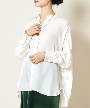 キュプラフィブリルツイルブラウス