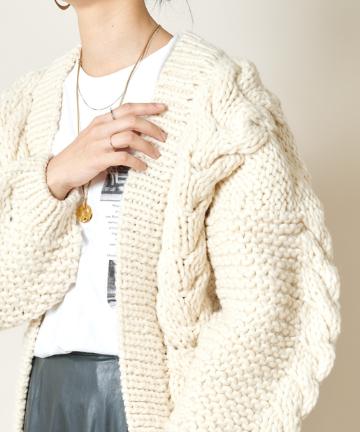 ロービングヤーンハンドニットカーディガン