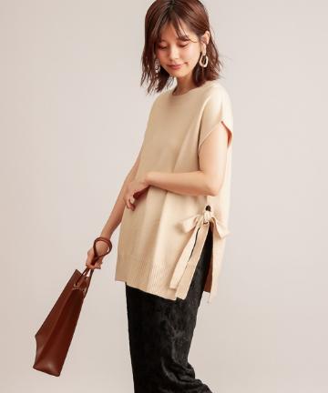 natural couture(ナチュラルクチュール) サイドリボンゆるベスト