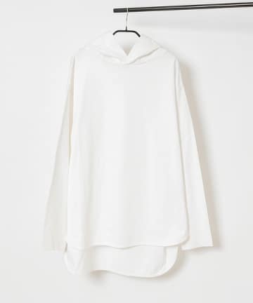 天竺前後差フード長袖Tシャツ