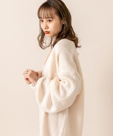 [mline] WEB限定 ニットガウンカーディガン