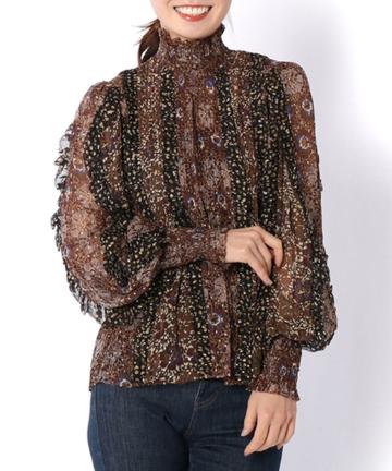 【ULLA JOHNSON】ドットパッチワークタートルブラウス