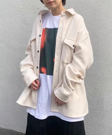 【UNISEX】LAYERED FLANNEL SHIRT