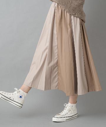 フェイクレザープリーツスカート