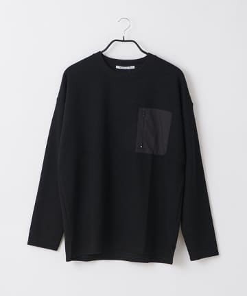 ウールライクデザインポケットWフェイスロンT