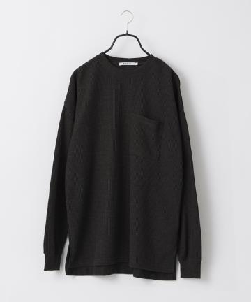 裏起毛ワッフルポケット付ロンT