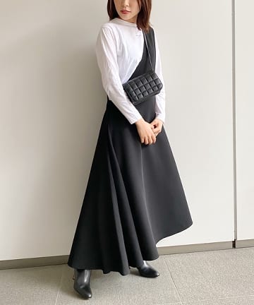 【WEB限定】ドレープワンショルジャンパースカート