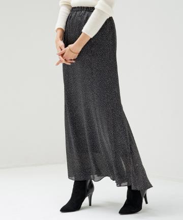 セミフレアナロードットスカート