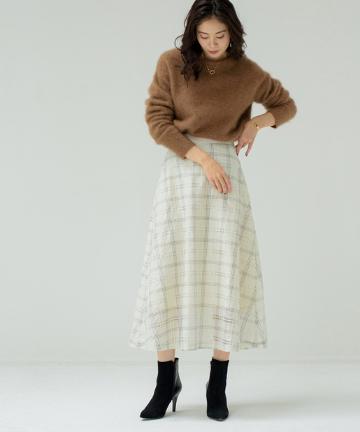 シアーチェックスカート