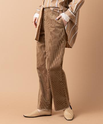 un dix cors(アンディコール) 【《ハイウエストが足長効果に》手洗い可】コーデュロイストレートパンツ