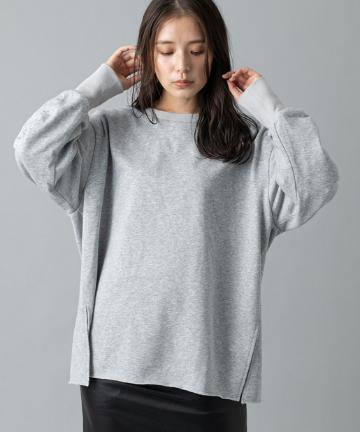 un dix cors(アンディコール) 【《女性らしく着れる》手洗い可】ギャザースリーブ裏毛プルオーバー