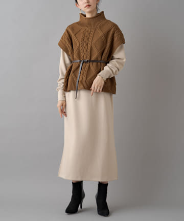 ニットベスト付ワンピース