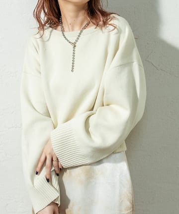 ワイドスリーブショートニット