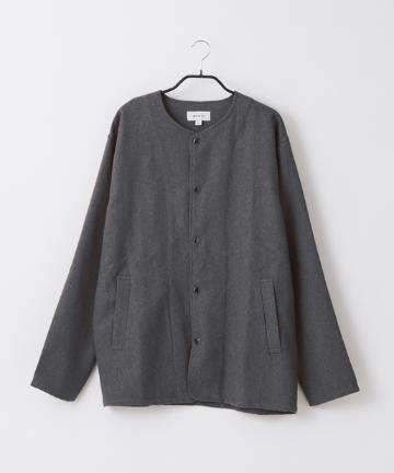 起毛ツイルノーカラージャケット(セットアップ可)