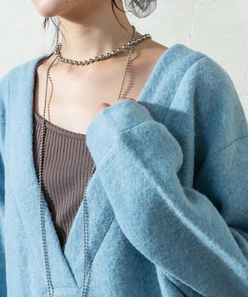 深Vネック起毛プルオーバー