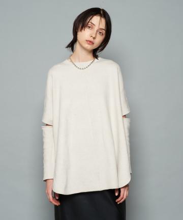 【WEB限定】スリーブスリットニットプルオーバー