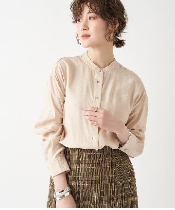 【《柔らかな素材感が女性らしい》手洗い可】レーヨンナイロンチュニックシャツ