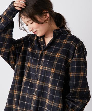 【羽織るだけでこなれ感が出る】起毛チェックルーズシャツ