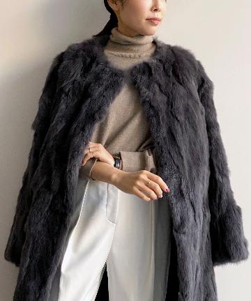 【POLOGEORGIS/ポロジョージス】ラビットファーロングコート