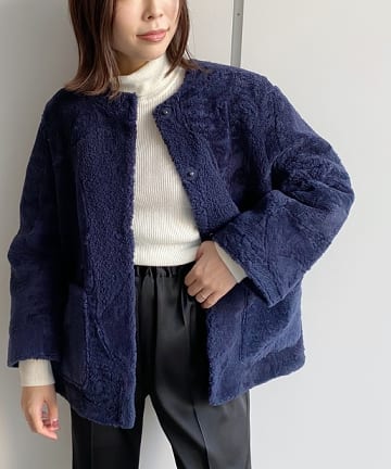 【POLOGEORGIS/ポロジョージス】ムートンハーフコート