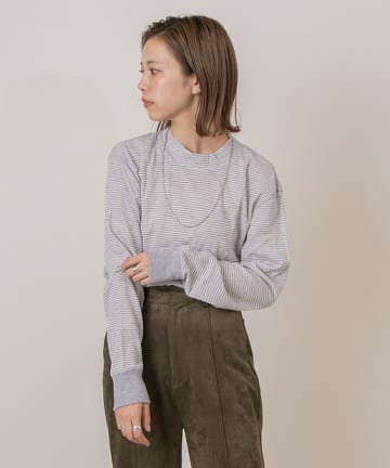 HEALTH KNIT ベーシックワッフルモックネック LS