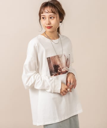 [mline]ニュアンスフォトロングTシャツ