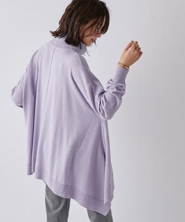 【《揺れる裾で女らしさアップ》手洗い可】Angora混アシメタートル