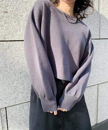 ショート丈スウェットライクニット