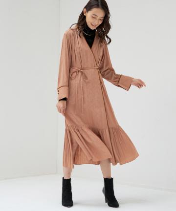 【COEL/コエル】ジャガードカシュクールワンピース