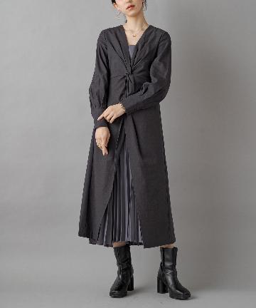 【COEL/コエル】 レイヤードフロントギャザーワンピース