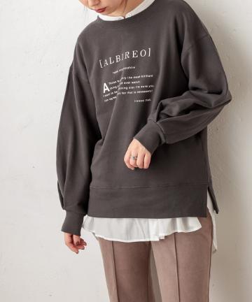 natural couture(ナチュラルクチュール) サイドスリットゆるっと裏毛プルオーバー