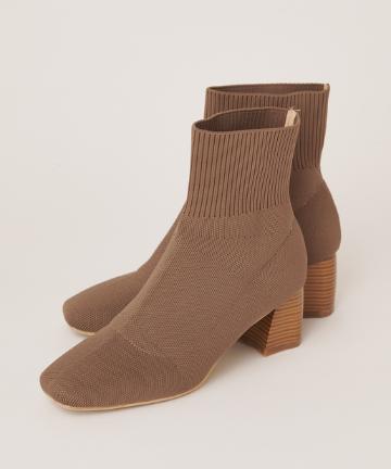 natural couture(ナチュラルクチュール) リブ切替ニットブーツ