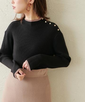 natural couture(ナチュラルクチュール) 配色ラインリブニット