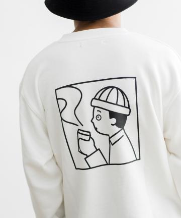【コラボ商品】SEIJI MATSUMOTO  コーヒーイラスト裏毛プルオーバー