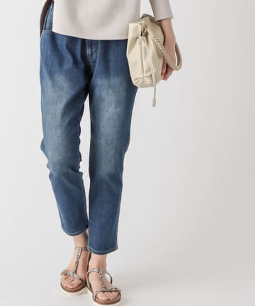 【《定番人気のリラックスデニム》洗える】イージーテーパードデニムパンツ