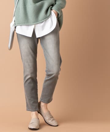 【《定番人気のリラックスデニム》洗える】イージーテーパードグレーデニム