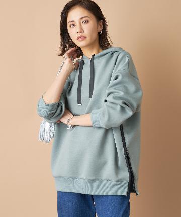 【きれいめ見えする大人フーディー】サイドZIPパーカー