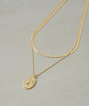 コインダブルチェーンネックレス
