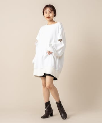 [mline]肩開きロングスウェット