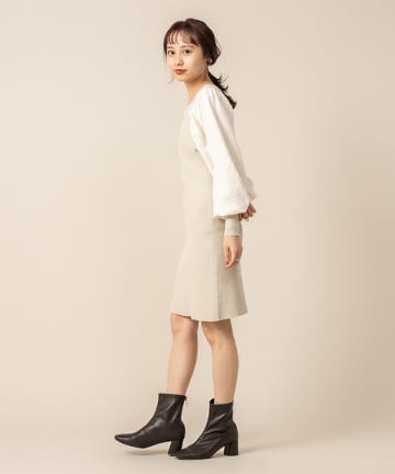 [mline]ドッキングデザインニットワンピース