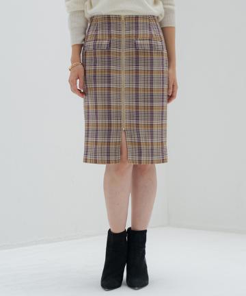 ZIPチェックスカート