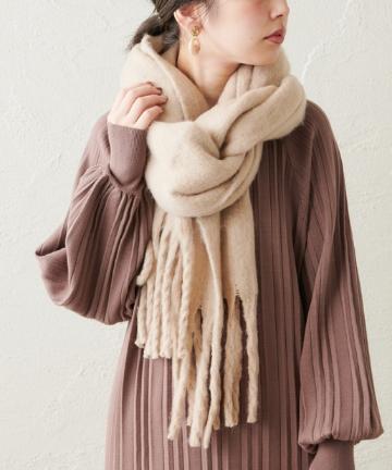 natural couture(ナチュラルクチュール) 【WEB限定】ボリュームフリンジマフラー
