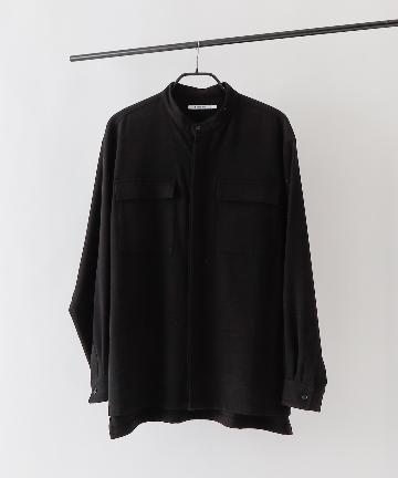 Warm起毛両胸ポケット比翼バンドカラーシャツ(セットアップ可)